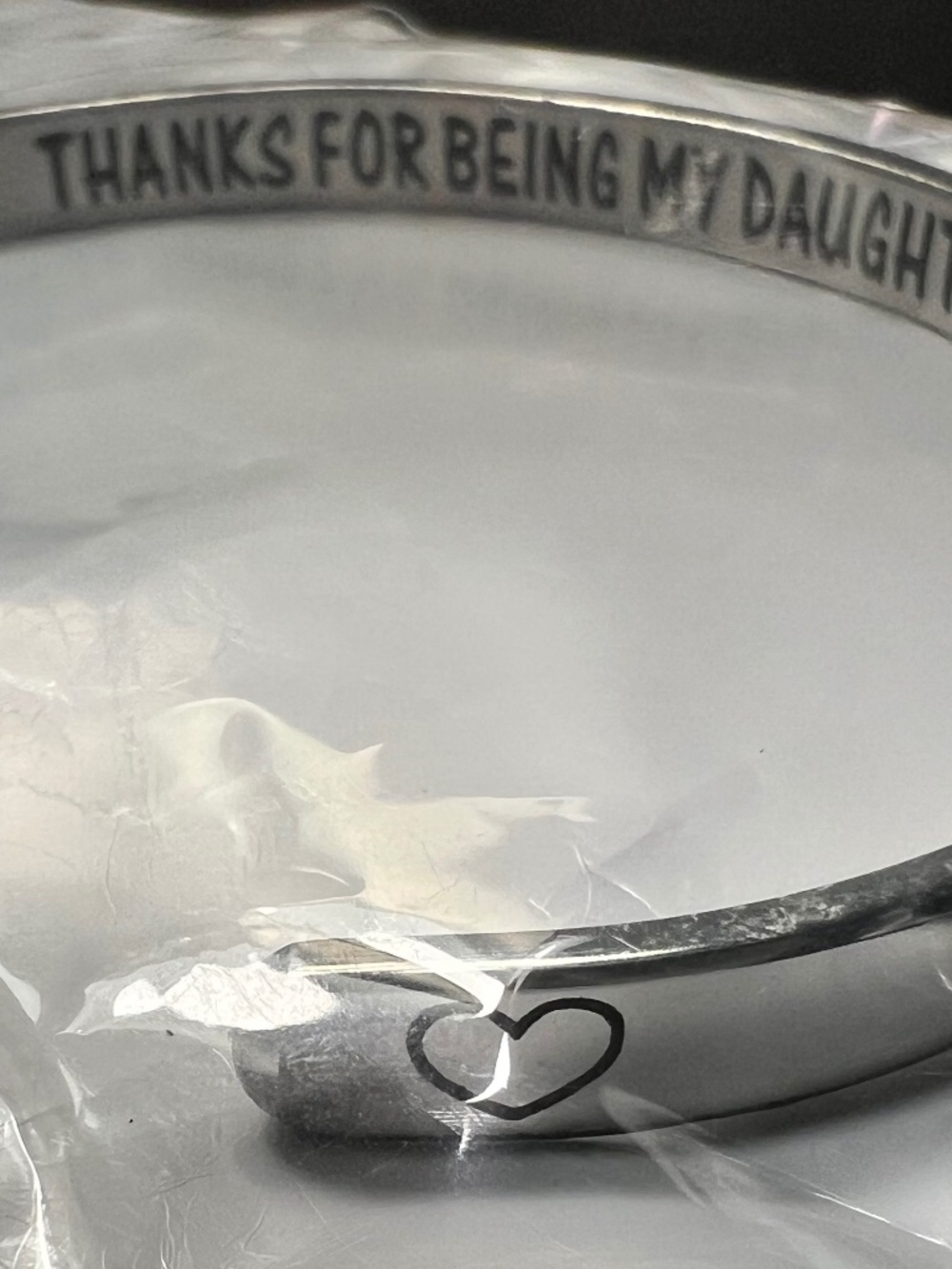 Silver Tone "Thanks For Being My Daughter In Law"Slim Cuff Bracelet NWT
